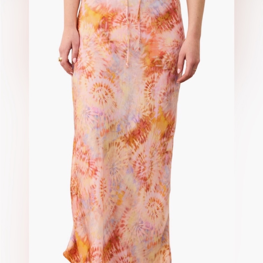 Marine Layer Peach Multi Tie-Dye Maxi Skirt